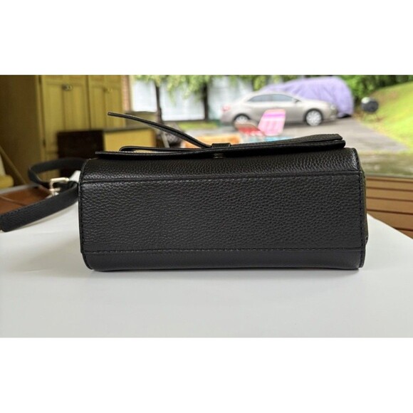 Kate Spade Black Leather Bow Ribbon Small Crossbody Handbag Bag Pocketbook - Picture 6 of 10